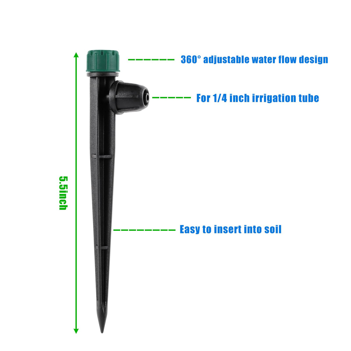 NFAMRZCAR 5.5 inch stake supports sturdy placement and reduces drift.
