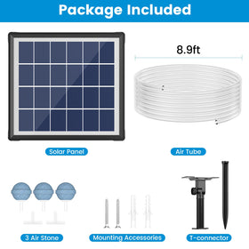 NFESOLAR 3W pond aerator in a tranquil garden setting with low noise.