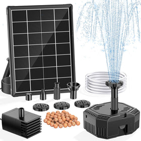 NFESOLAR 4W solar fountain pump in a birdbath setup for clear water