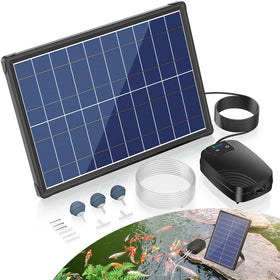 NFESOLAR 8W solar pond aerator front view showing compact all-in-one unit for continuous oxygenation