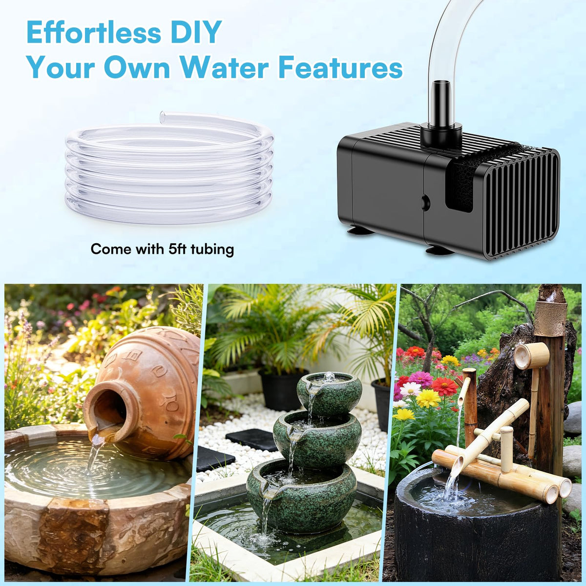 NFESOLAR pond and bird bath fountain suitable for small outdoor features.