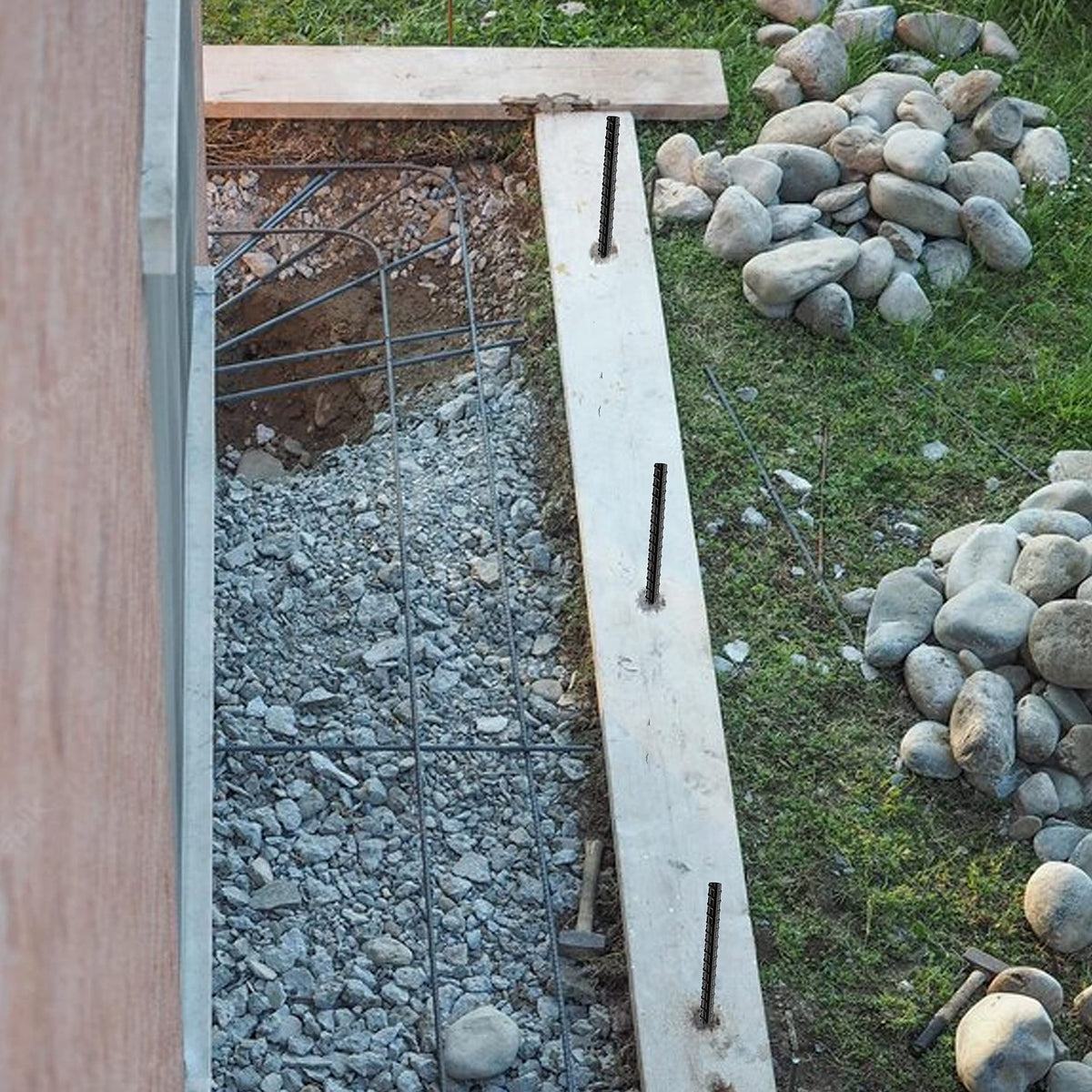 NHZ durable steel ground anchors with smooth surface for long life.
