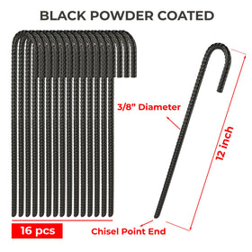NHZ rebar stake chisel-point close-up highlights tough soil penetration