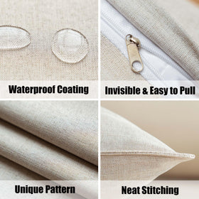 Hidden zipper design on NiNi ALL beige pillow cover for a seamless look.