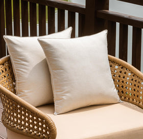 NiNi ALL outdoor beige pillow cover 18x18 with waterproof coating for patio cushions.