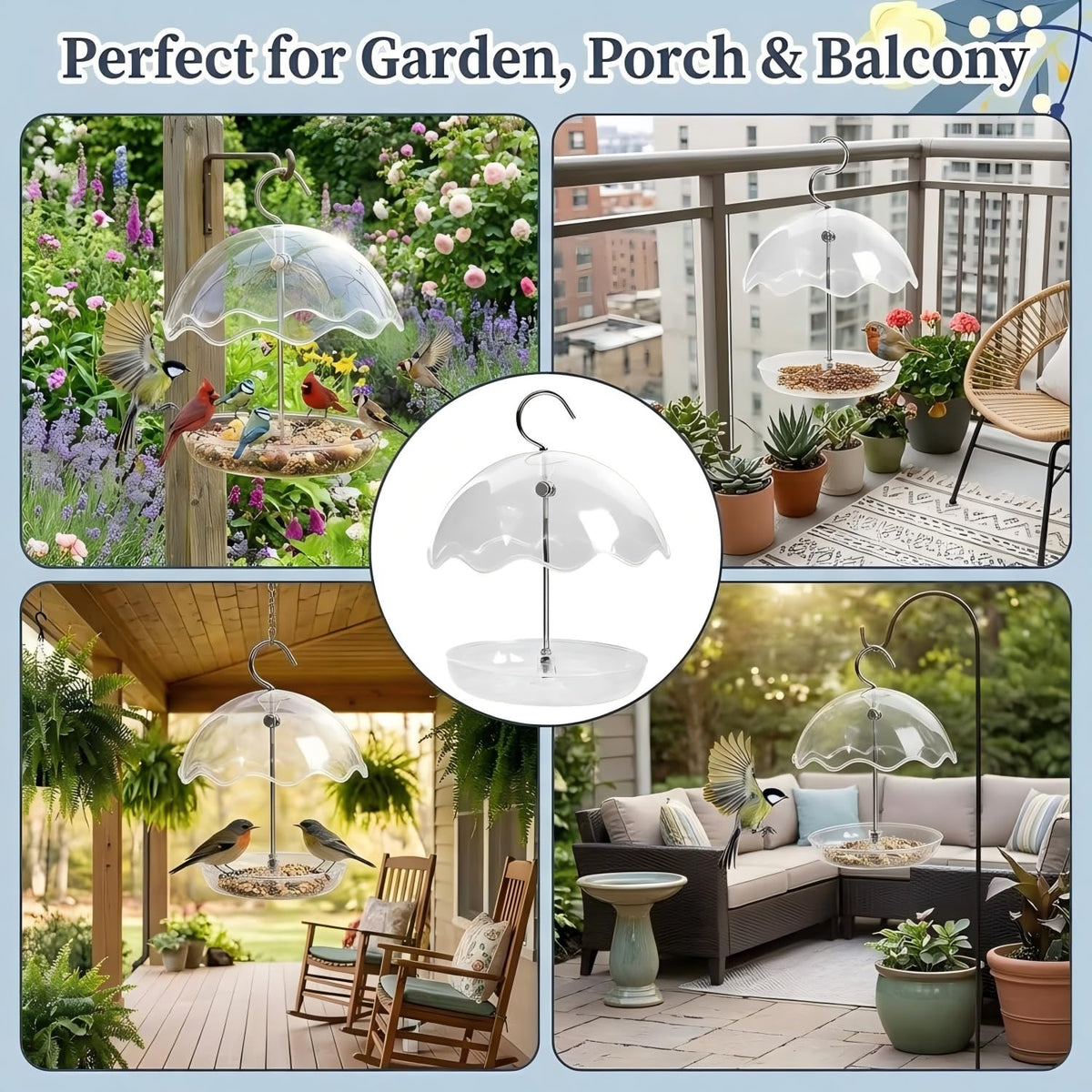 NICAI Kitchen bird feeder attracts cardinals and other wild birds
