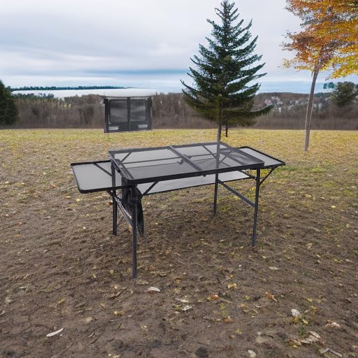 Nice C folding grill table height-adjustable design fits different chairs.