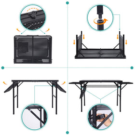 Nice C folding grill table ready for outdoor dining and quick setup.