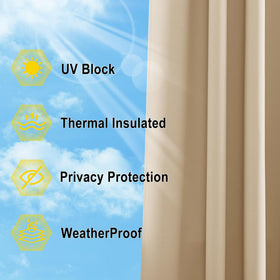 NICETOWN biscotti beige outdoor curtains enhancing neutral outdoor decor