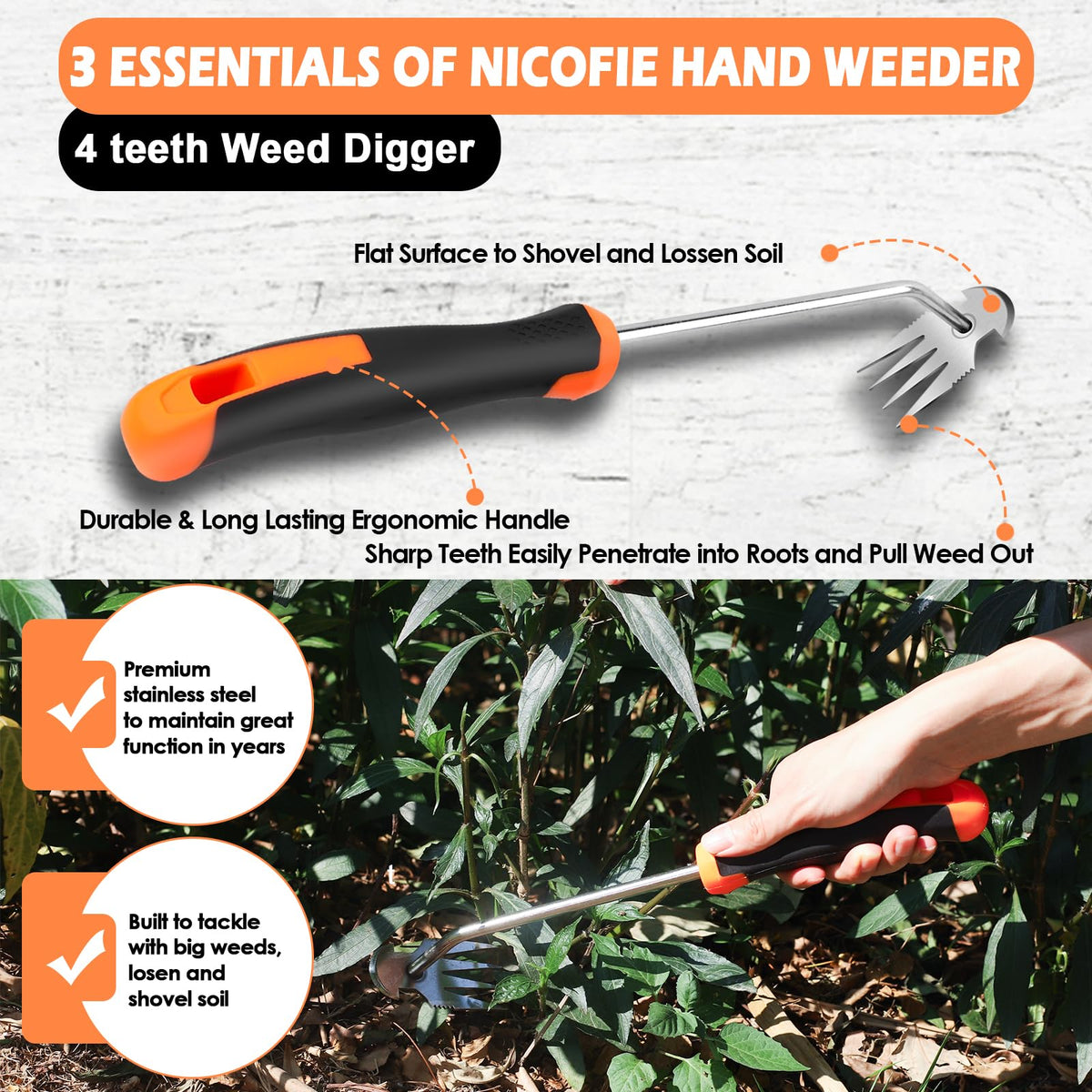 Nicofie 2026 ergonomic rubber handle for comfortable grip