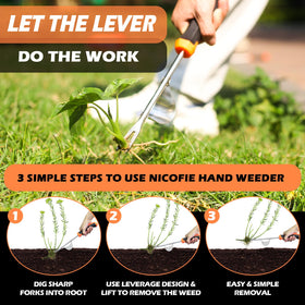 Nicofie 2026 uprooting hand weeder applying leverage to roots