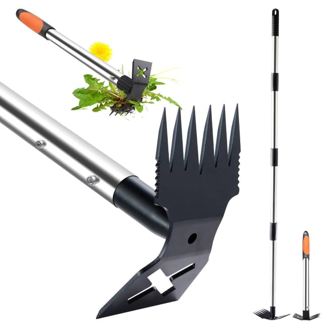 NICOFPHY 60-inch weed puller with long handle enables bend-free weeding in the garden.