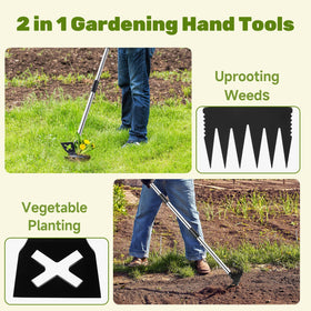 NICOFPHY dual-side weed rake head for deep-root pulling and surface weed removal.