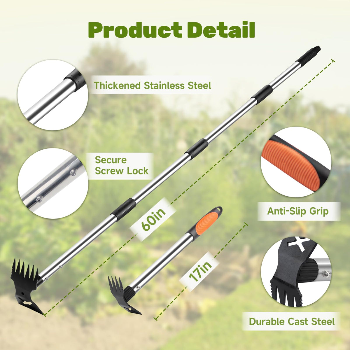 NICOFPHY one-piece cast steel head offers rust resistance and durability.