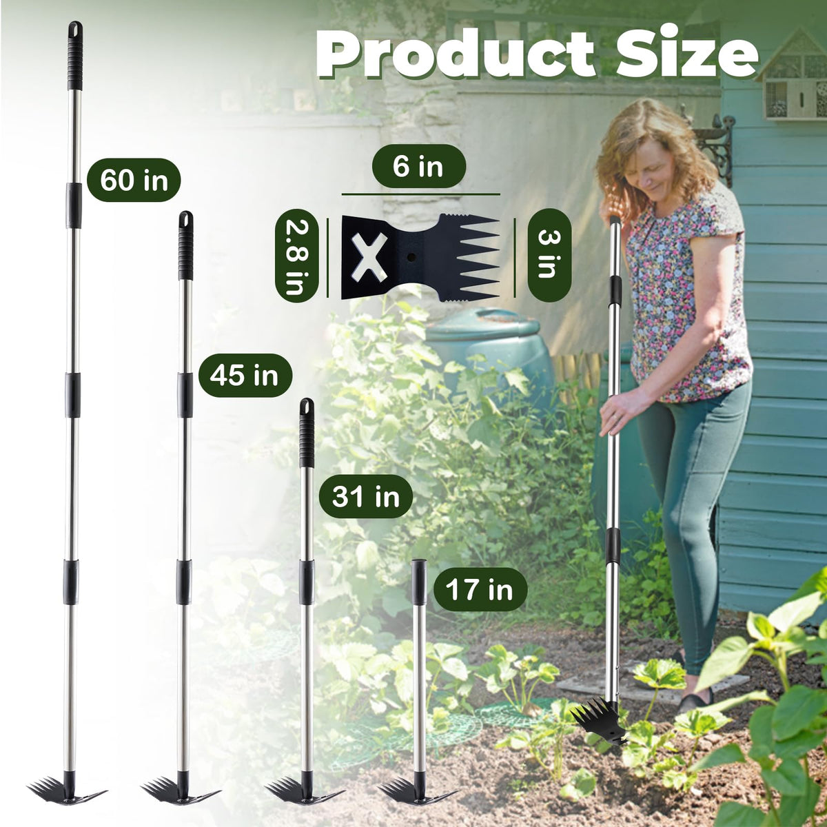 NICOFPHY stand-up weed remover reducing bending during gardening