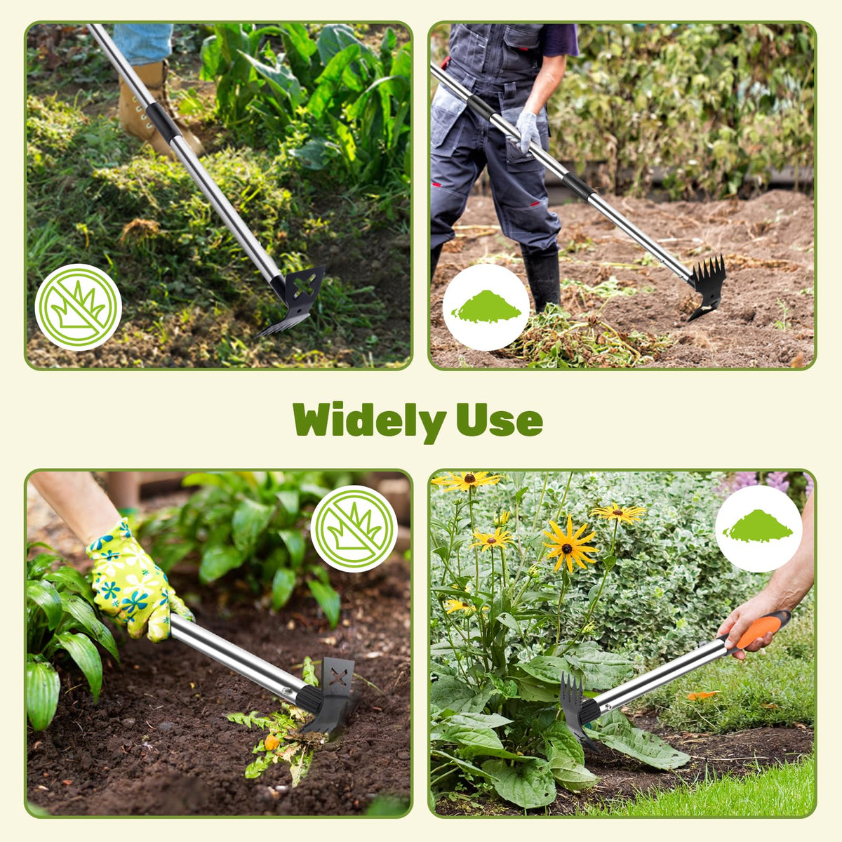 NICOFPHY versatile tool handles weeding, soil loosening, digging, and light leveling.