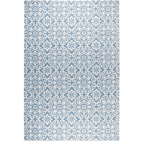 Danica rug features florals and spades for a refined Bohemian look on patios