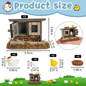 Nicunom white hens figure adds lifelike charm to micro landscapes