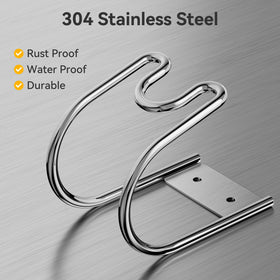 Versatile storage for hoses and cords on a compact wall-mount rack by Niffgaff.