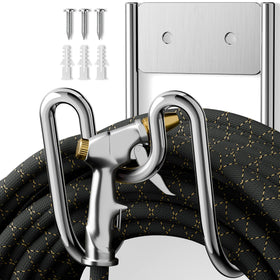Niffgaff garden hose holder wall mount in SS304 stainless steel for durable outdoor organization.