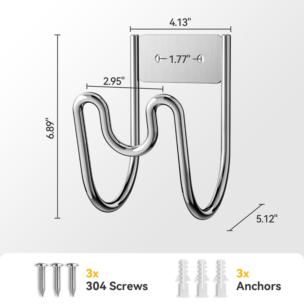 Niffgaff heavy-duty hose rack supports long hoses with secure mounting.