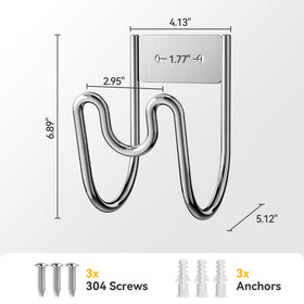 Niffgaff heavy-duty hose rack supports long hoses with secure mounting.