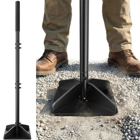 Niffgaff heavy-duty steel tamper front view with 48-inch handle