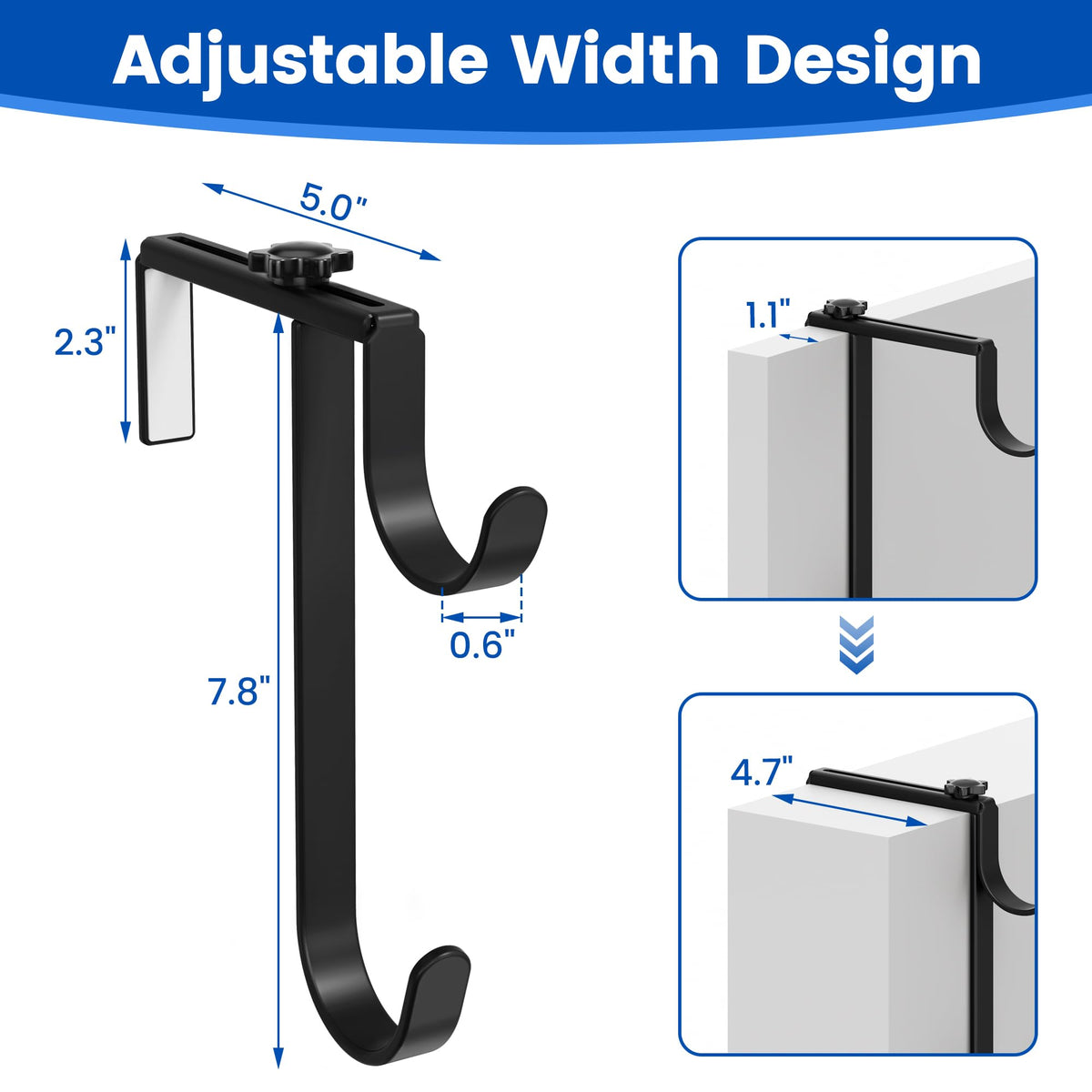 Niffgaff metal hanger with black finish resists weather and adds sturdy support