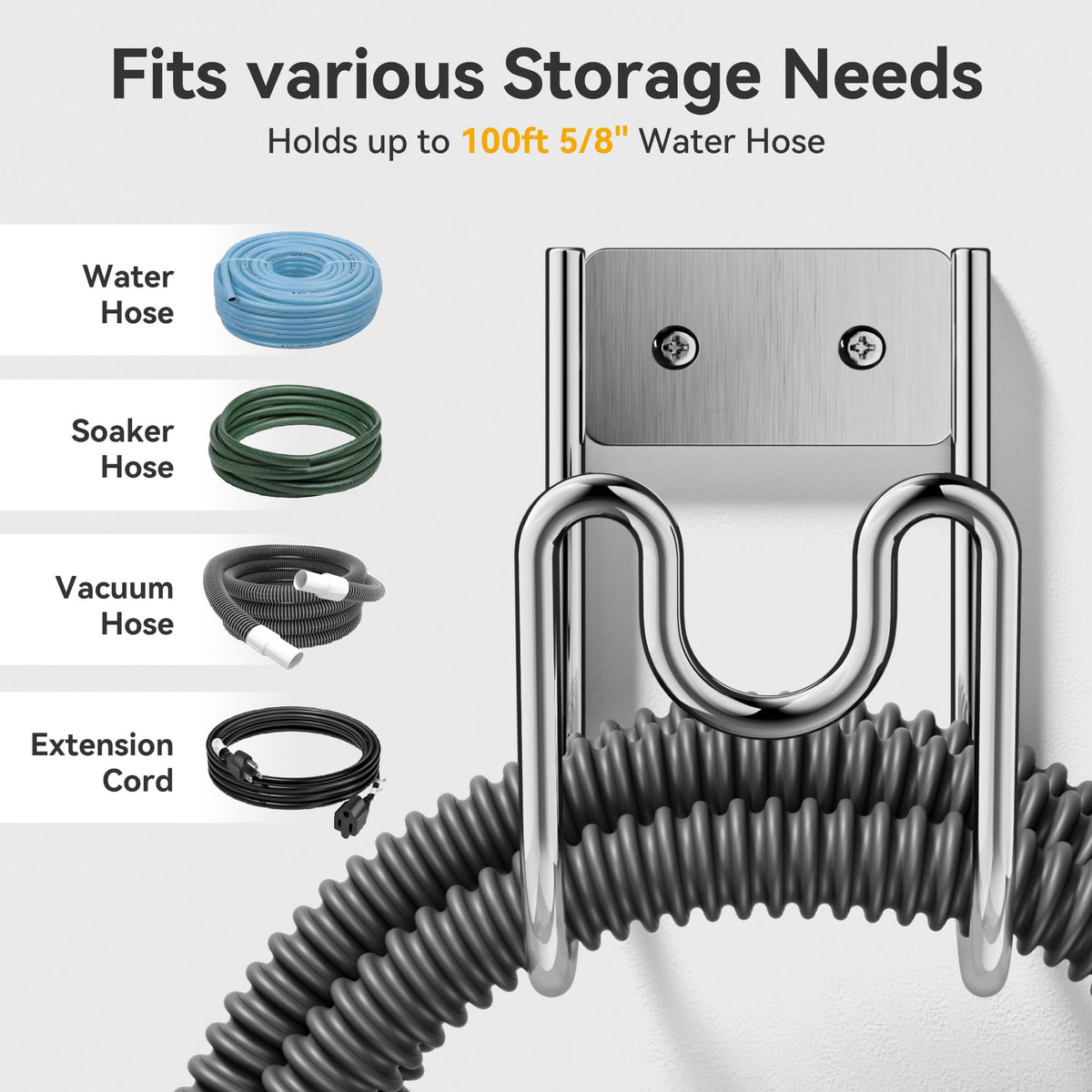 Niffgaff multi-use organizer for hoses and extension cords in one place.