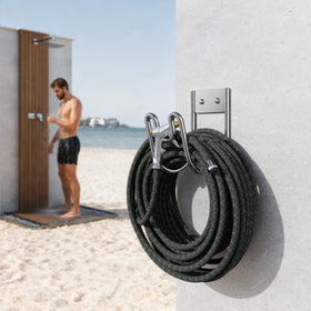 Niffgaff two-pack hose holders with included hardware enables easy outdoor installation.