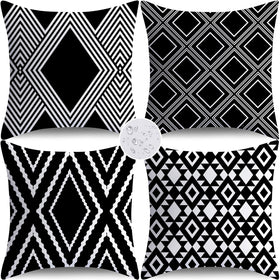 Nightwish outdoor geometry-pattern pillow cover on 18x18 cushion, weatherproof and fade-resistant.