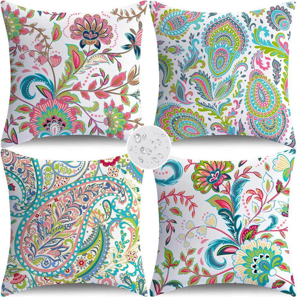 NIGHTWISH outdoor waterproof pillow cover with floral pattern front view for patio styling.