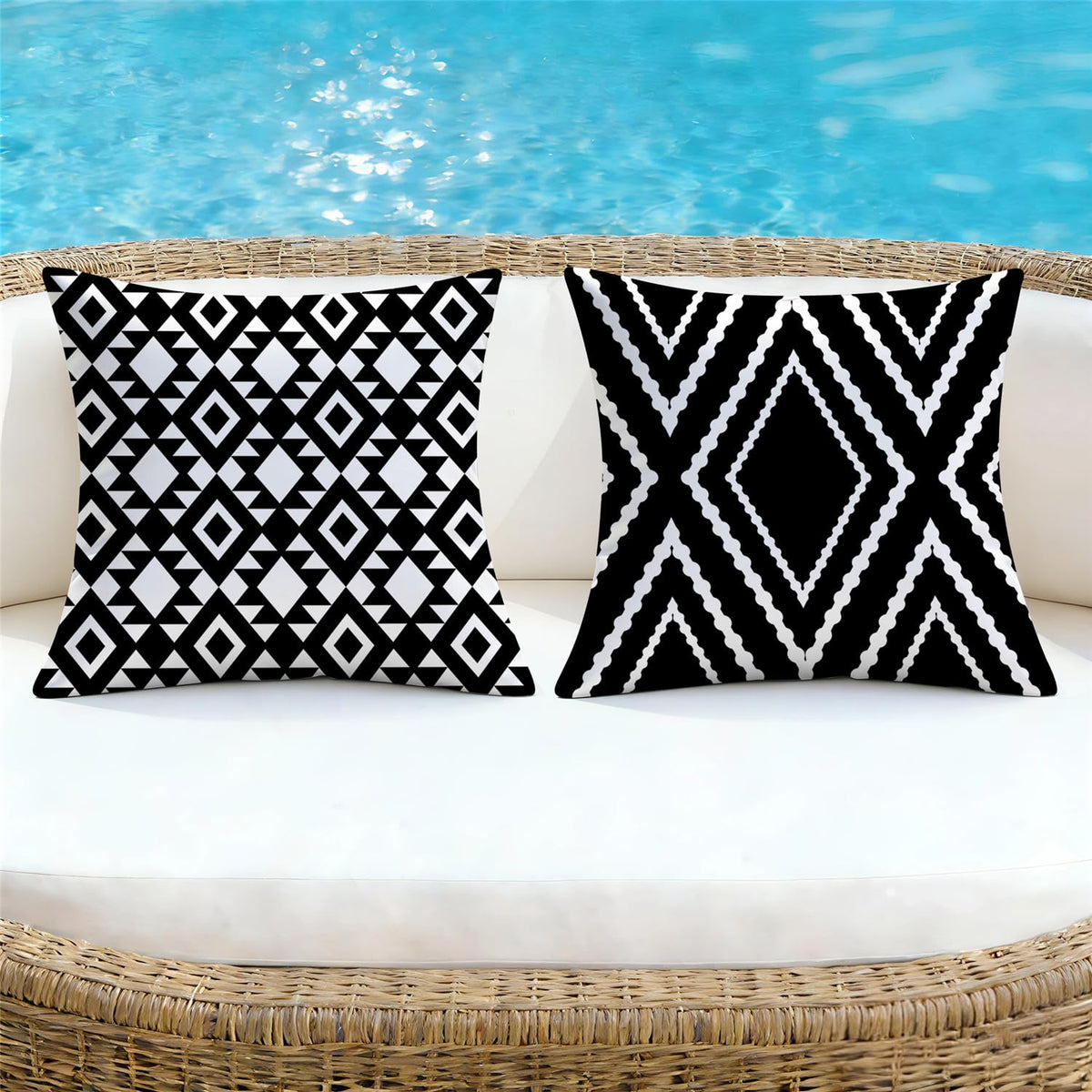 Nightwish hidden-zipper closure provides clean look and easy cushion swapping.