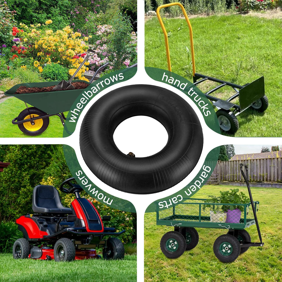 NIGOOLATA 4.10/3.50-4 compatibility for common garden wheels and equipment.