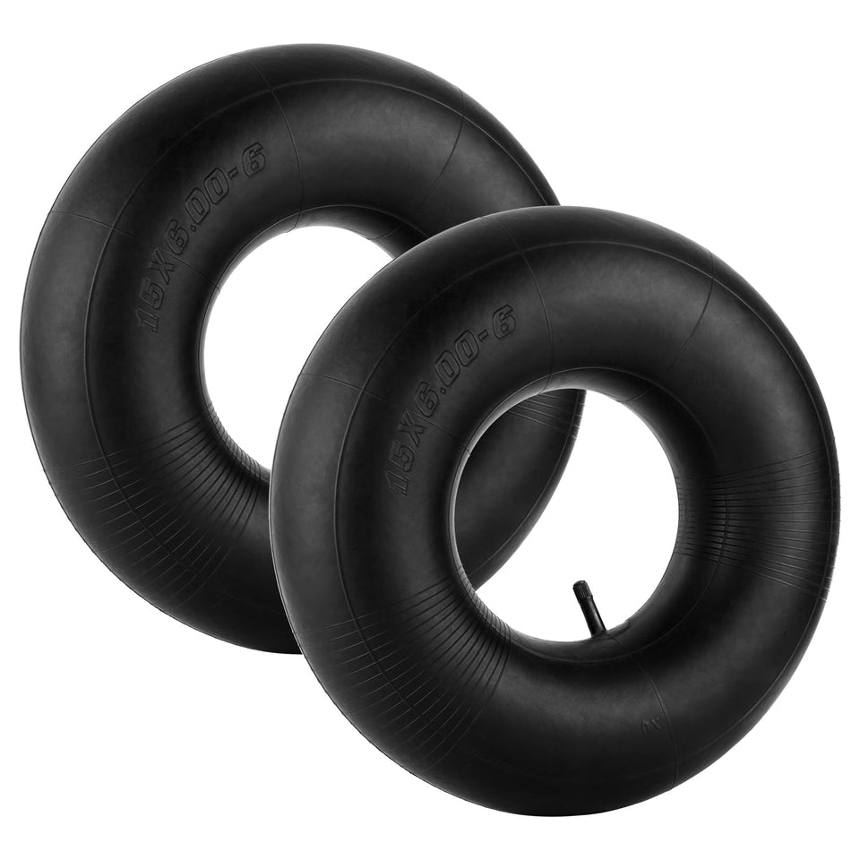 NIGOOLATA 15x6-6 inner tube with straight valve, 2-pack, for lawn mowers