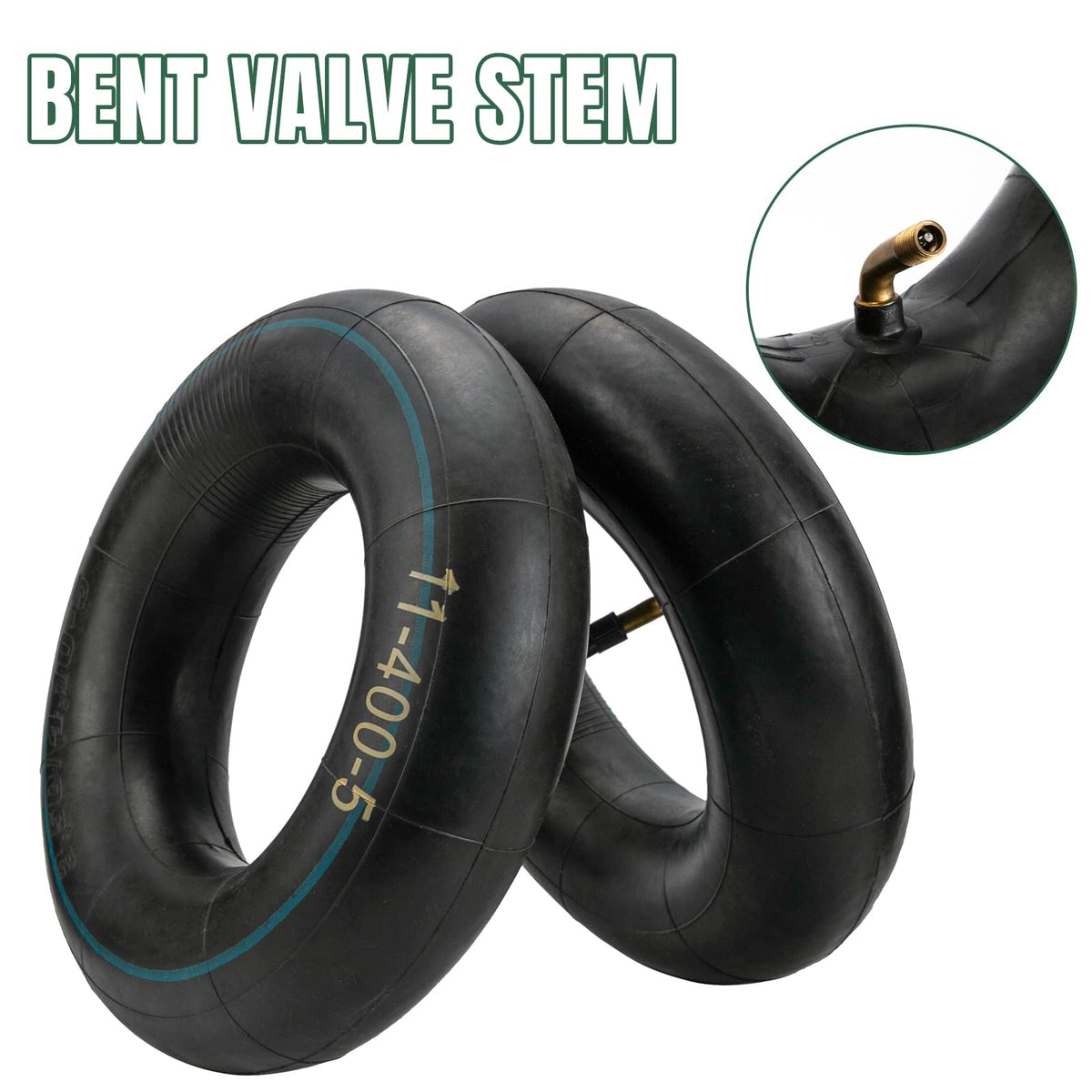 NIGOOLATA bent valve stem with cap for easy inflation and sealing.