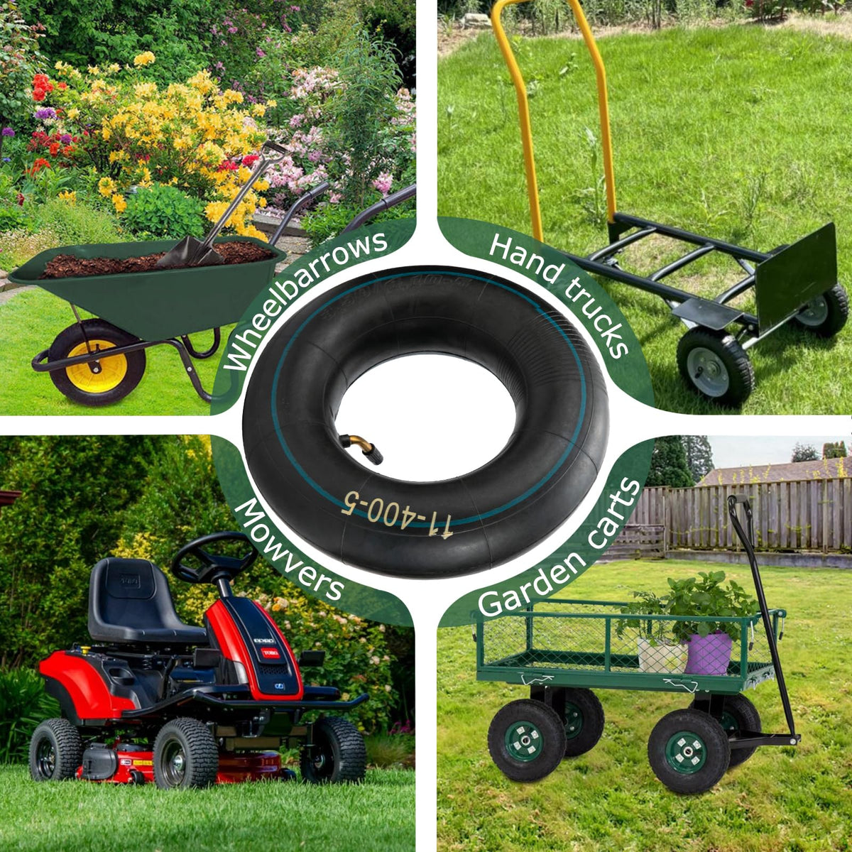 NIGOOLATA pack of 2 inner tubes for multiple yard tools.