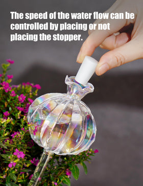 NiHome cactus glass waterer large, easy soil insertion for consistent soil moisture.