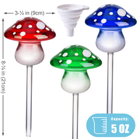 NiHome glass mushroom system with 5-ounce reservoir enables occasional garden hydration.