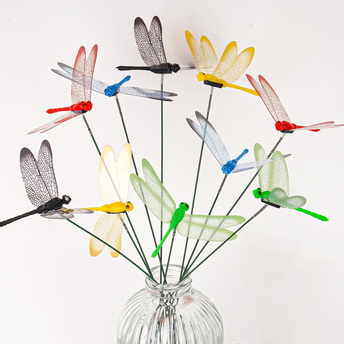 NiHome dragonfly stake multi-color pack adds dynamic color to beds.