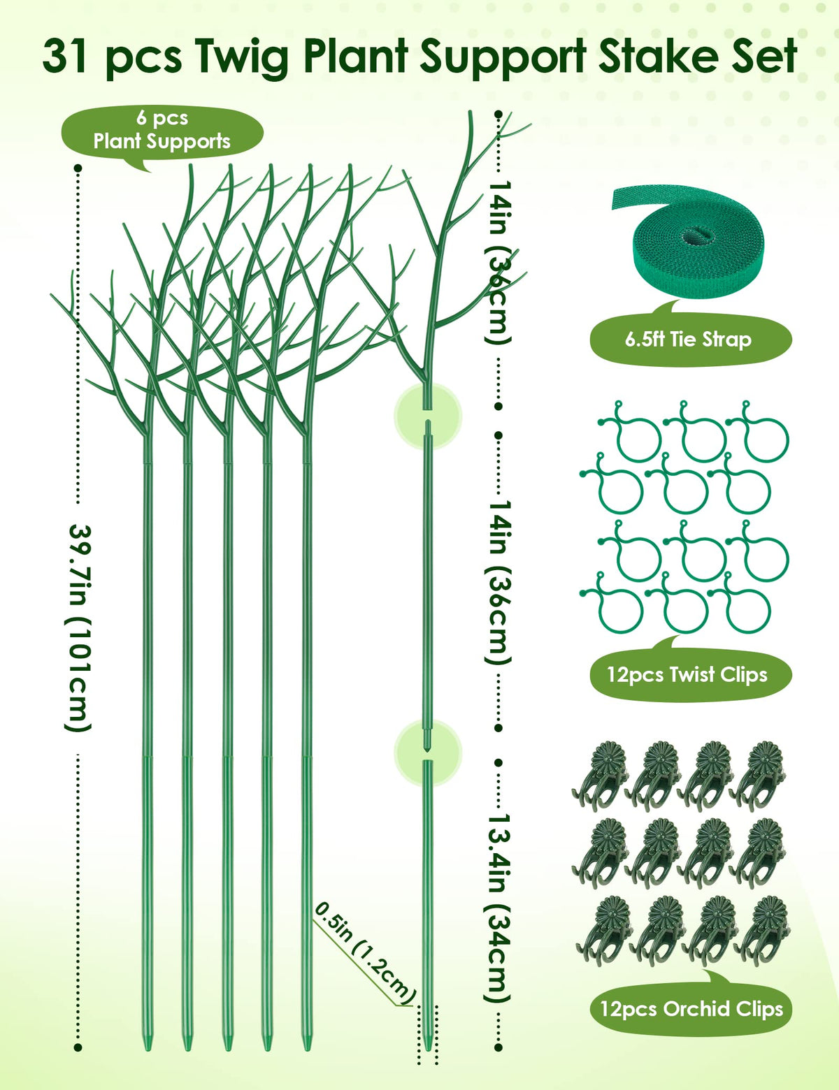 NiHome 6.5 ft plant tie bundles and guides growth around supports
