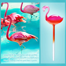 NiHome self-watering globe with flamingo gradient keeps containers hydrated