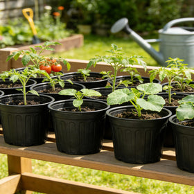 Niiiice stackable soft plastic nursery pots save storage space
