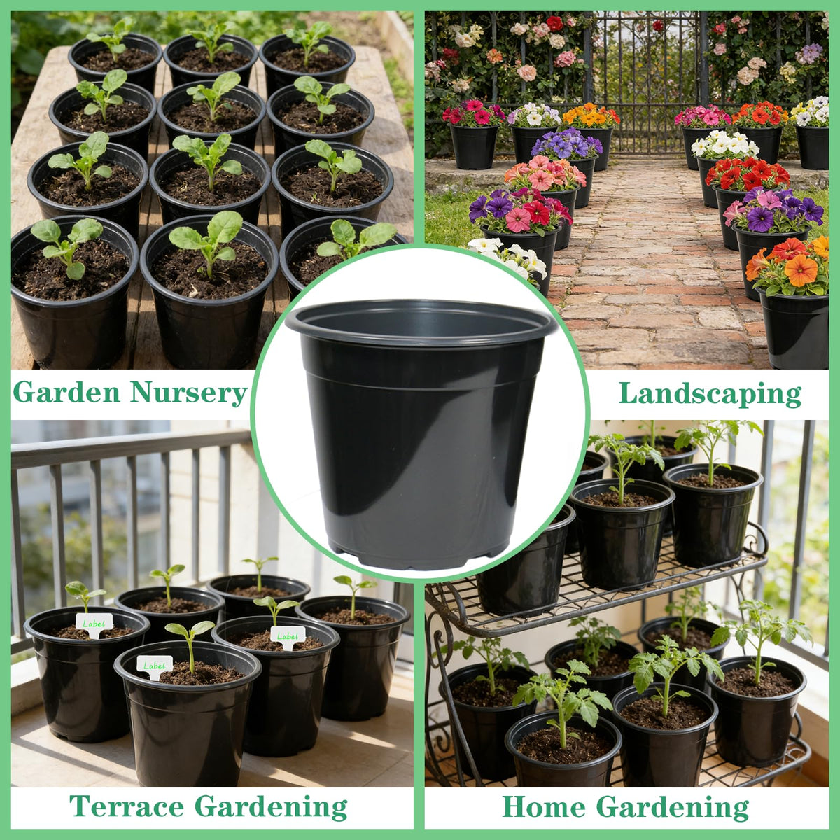 Niiiice lightweight reusable PP pots are easy to move and reuse.