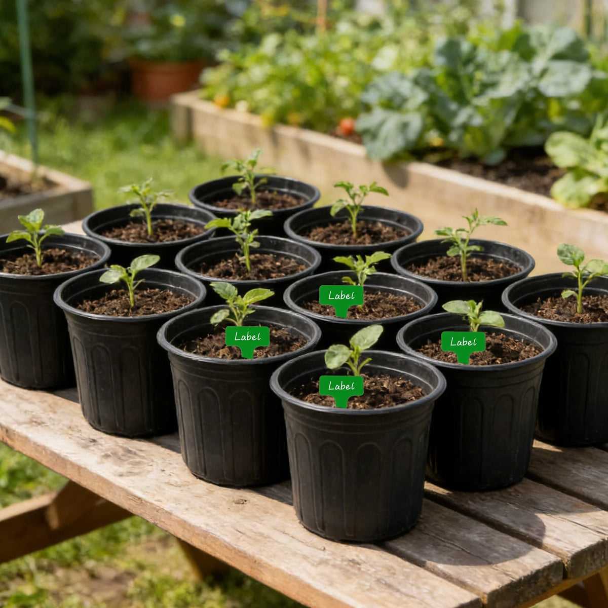Niiiice nursery pots with plant labels included for easy ID