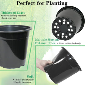 Niiiice thickened plastic nursery pots offer durability for seasonal use.