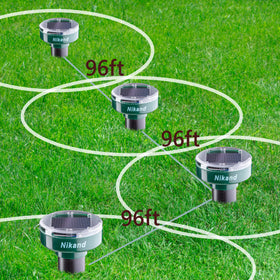 NIKAND Gopher Repellent Ultrasonic Solar Powered stake demonstrates compact, unobtrusive yard protection.