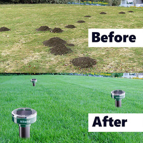 NIKAND Gopher Repellent Ultrasonic Solar Powered stake waterproof design protects outdoor areas.