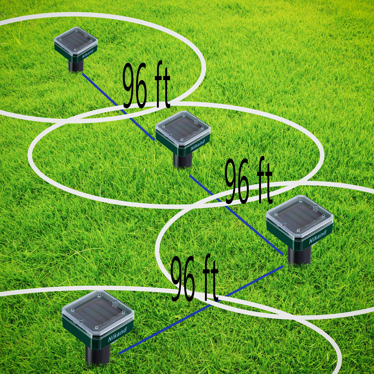 NIKAND Solar Mole Repellent stake view shows quick DIY setup and coverage
