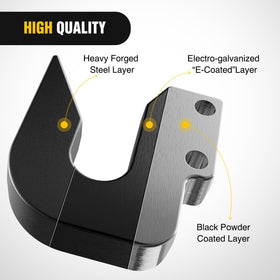 Forged steel with black powder coating demonstrates durability for outdoor use.